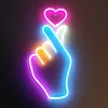 finger heart neon sign LED