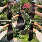 100% Raw Virgin Cuticle Aligned Hair, Mink Brazilian Straight Virgin Human Hair Extension Bundles With Closure