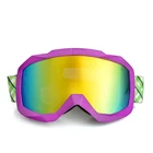 Custom Brand and lens color anti-fog skiing glasses purple ski goggles