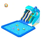 Low Price customized size whale inflatable water slide with pool commercial inflatable water park