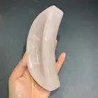 hot sale natural crystal rose quartz moon bowl gemstone bowl crystal carving pink crystal crafts for decoration