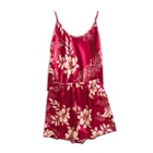 Wholesale Floral pajamas Set Nightwear Satin Lingerie 2 Piece pajamas women