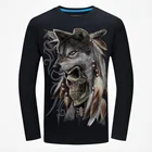 High Quality Cotton Long Sleeve 3D Animal Print Men's T Shirt