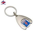 Longzhiyu 13 years coin key chain manufacturer custom coin holder key chain shopping trolley coin key chain