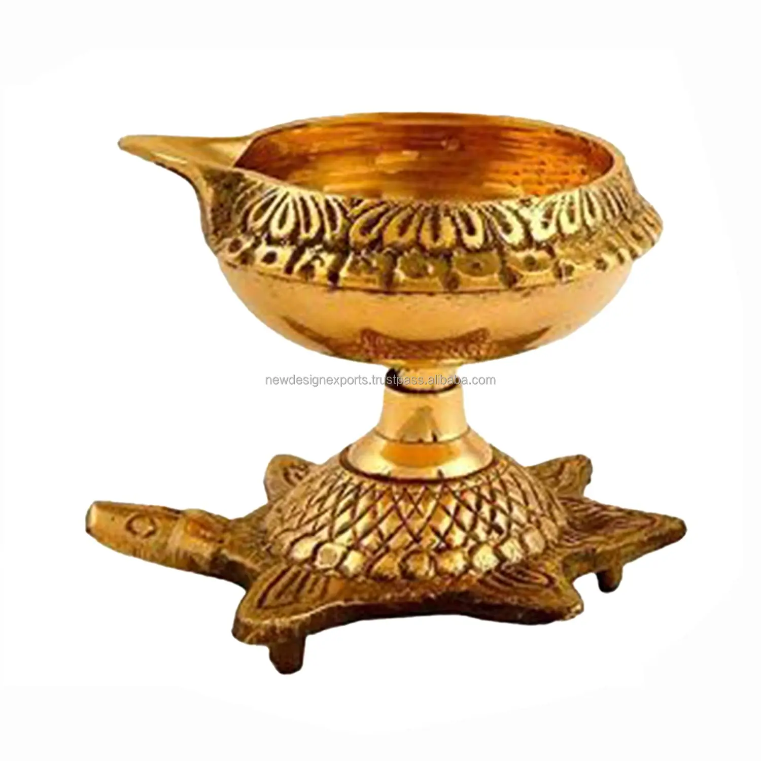 Kuber Diya With Turtle Base Engraved Design Diyas For Pooja Diwali And