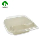 Dishes Plates Restaurant Bagasse Disposable Restaurant Pulp 700Ml Microwave Sugarcane Bagasse Food Box