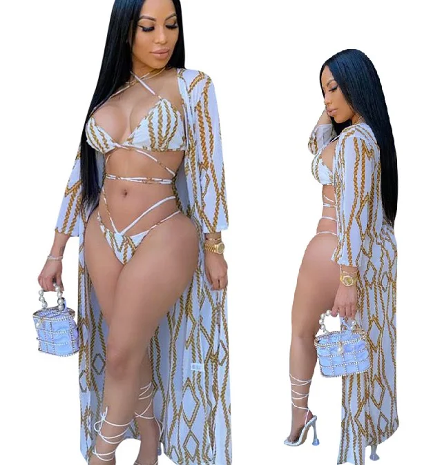 2020 Hot Selling Three Pieces Swimwear White Bikini Swimsuit Dress 3pc Swimsuit Cover ups Kaftans
2020 Hot Selling Three Pieces Swimwear White Bikini Swimsuit Dress 3pc Swimsuit Cover ups Kaftans