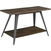 Industrial Ultra Modern Live Edge Writing Desk with Black Finish sheet Metal Legs