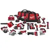 Milwaukee M18 18-Volt Lithium-Ion Cordless (15-Tool) with (4) 4.0Ah Batteries, (1) 6-Port Charger, (3) Tool Bags