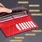 Fashion Carbon Fiber Leather Card Holder Slim Long Mens Wallet Clutch Bag With Zipper Coin Pocket