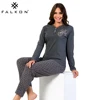 Wholesale Price Knitted Breathable Pajama Set Long Pajamas for Women Nightwear Sleepwear Autumn and Winter