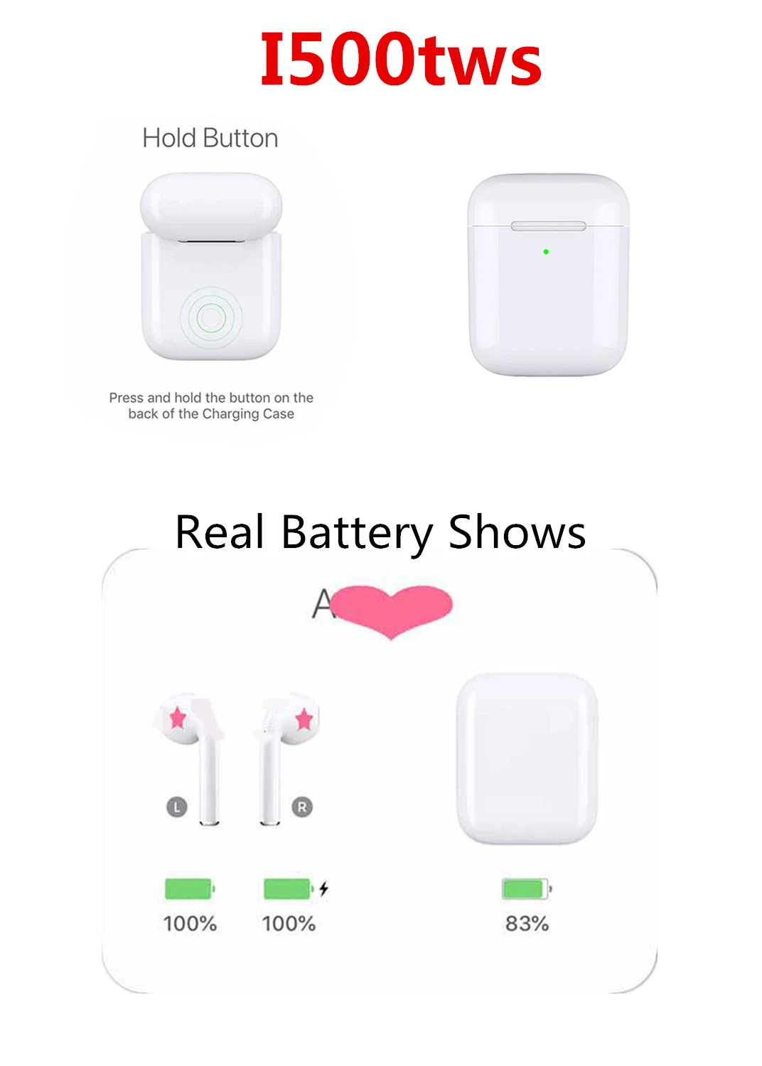 Mini tws in-ear headphone i500 tws true wireless bt5.0 earbuds earphone with charging box - ANKUX.COM