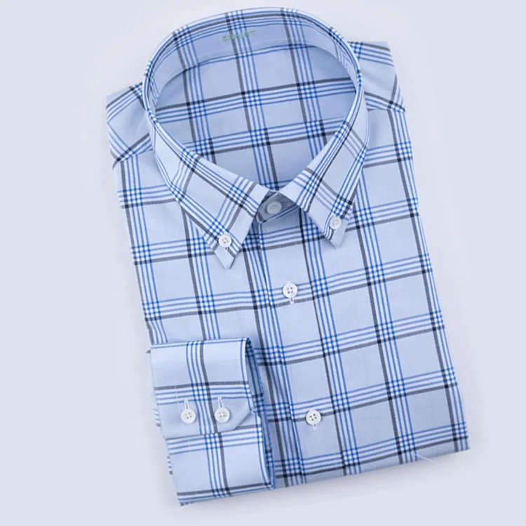 Novo Estilo Sem Camisa Azul De Ferro Simples Ajuste Sob Medida Camisa Dos Homens