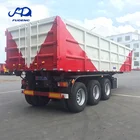 3 axle 60-80t square type dump semi trailer rear dumping semi-trailer