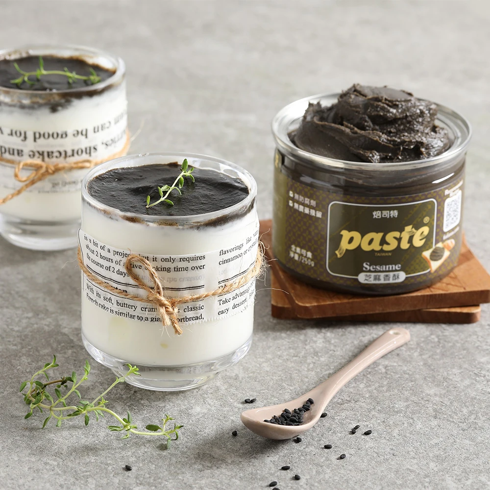 taiwan black sesame paste, sauce, sweet spread, jam for bread