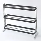 3-Tier Rectangle Sand Black Coating Wire Shoe Rack