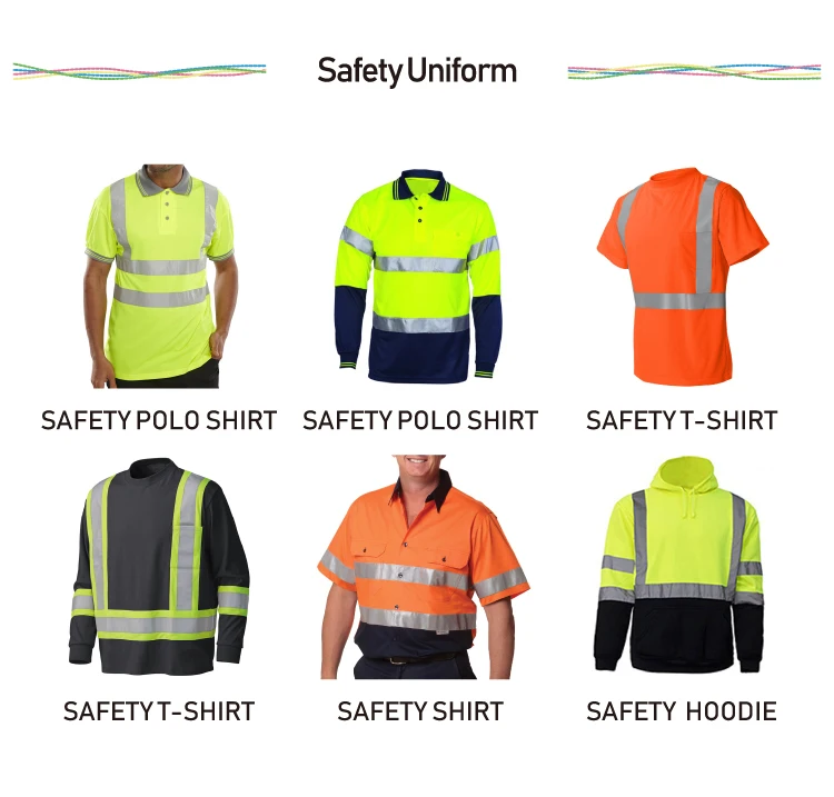 Cheap price fluorescent lime company uniform polyester reflective heat stripe Polyester reflective pockets t shirt for worker