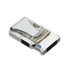 RFID Blocking Slim red Front Pocket Minimalist Aluminium Wallet Money Clip Metal Credit Card Holder