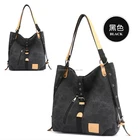 Vintage styles leather shoulder large casual canvas purses tote handbags bag women