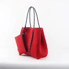 Customized fashion outdoor neoprene tote bag shoulder woman handbags Waterproof soft beach lady bag