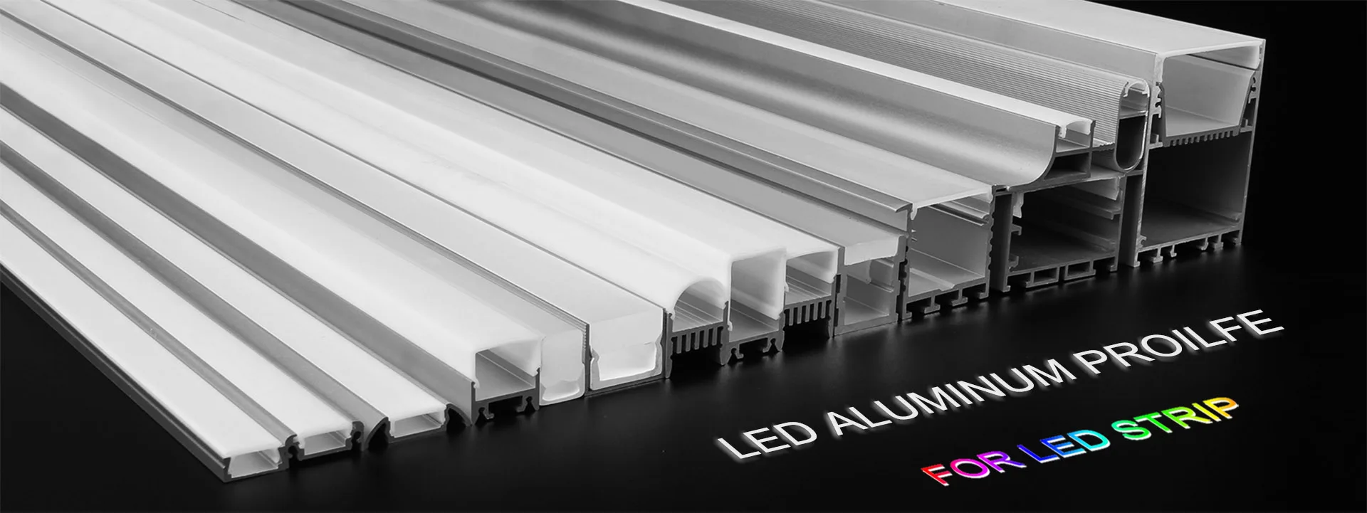black anodized LED aluminium profile
