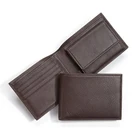 Mens Card Wallet Custom Durable Genuine Leather Mens Bifold Card Wallet With Coin Pocket