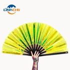 Club Hand Hand Fan Bamboo New Arrival Holographic Pvc Club Bamboo Hand Fans