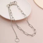 Chain Women Necklace Iron Material Oval Rings Fashion Chain Necklaces For Women