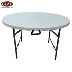 10 Years Factory Outdoor 6ft round white HDPE 1.83m diameter round cheaper folding plastic table for wedding