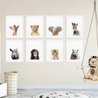 Animals Canvas Poster Nursery Lion Tiger Wall Art Print Modern Animal Painting for Kid Bedroom Decoration