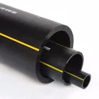 new material polyethylene hdpe black gas pipe with yellow orange line for gas and mine supply