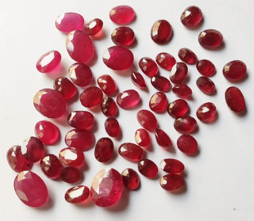 natural ruby gf faceted mix shape lot cut loose gemstone perfect