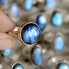 Labradorite gold jewelry rings natural wholesale blue labradorite silver overlay allah coin ring overlay pendant lot