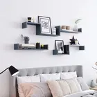 Songmics Home Decor Rustic Mdf Wood Display Wall Mounted Shelf Set Of 3 Decorative Wooden Floating Shelves