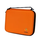 Small hard plastic handle tool carrying case with foam insert travel carrying case