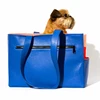 Customized pu vegan faux leather animal pet handbag cat dog travel carrier tote bag