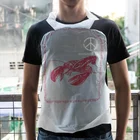 Eco Waterproof Restaurant Adult Seafood Poly Disposable Pe Plastic Lobster Apron Bib