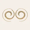 Unique Adorable Round Circle Simple Look Spiral Design Today Fashion Natural Brass Plane Brass Spiral Earring
