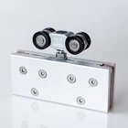 60KG soft closing barn bearings floor guide bottom track top 4 wheels hanging glass window sliding door roller