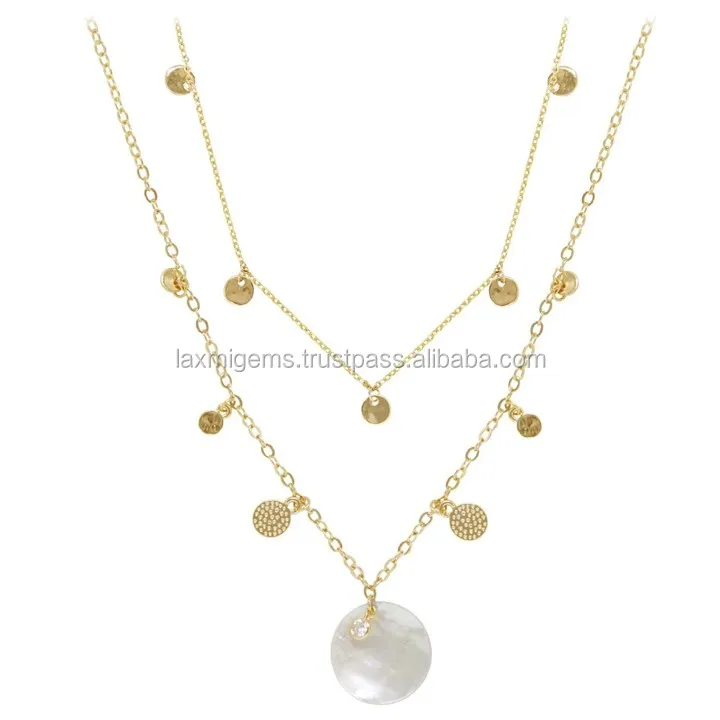gemstone 925 sterling silver gold plated with long chain