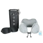Custom Logo U Shape Neck Support Memory Foam Pillow Travel Set with Eye Sleep Mask for Promotion