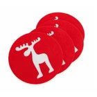 Table Decoration Red White Reindeer Table Decoration Christmas Felt Coasters