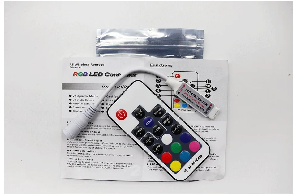 Mini Led Rgb Remote Controller Dc V Key Rf Wireless Controller