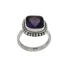 Luxury Cubic Silver Ring with Amethyst