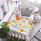 Lion King Cartoon Design printed fabric bed sheet Baby Boy Crib Bedding Set China Supplier duvet cover bedding set