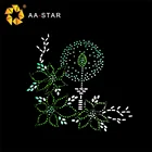 Unique design hot fix rhinestone motif flower for clothing