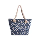 Custom Printed Souvenir Flower Design Shopping bag Woman Canvas Beach Handbag