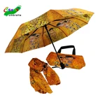 New fashion high quality china factory wholesale travel 3folding custom umbrella with bag gift set
