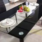 Italian Elegant Tempered Glass Top Living Room Dining Table Set