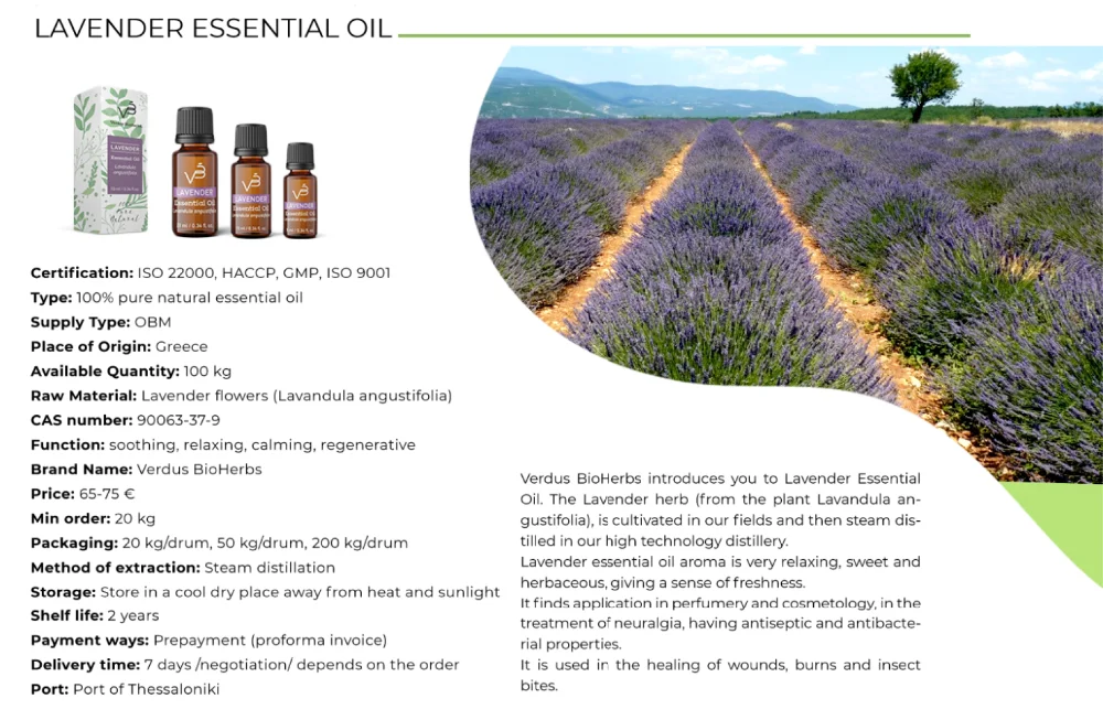 100% pure natural lavender essential oil for ,,,m